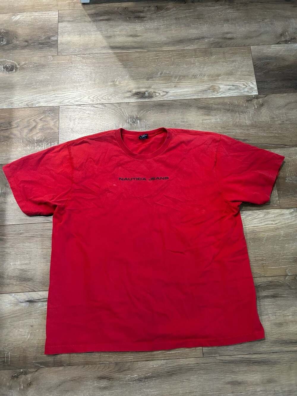 Vintage 90s Nautica Jeans Company Red T-Shirt XL